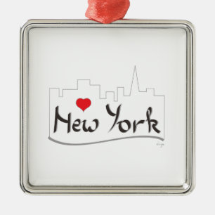 Adorno Metálico Amo (corazón) Nueva York, Nueva York
