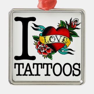 Adorno Metálico amo diseño entintado tatuaje del tat de los