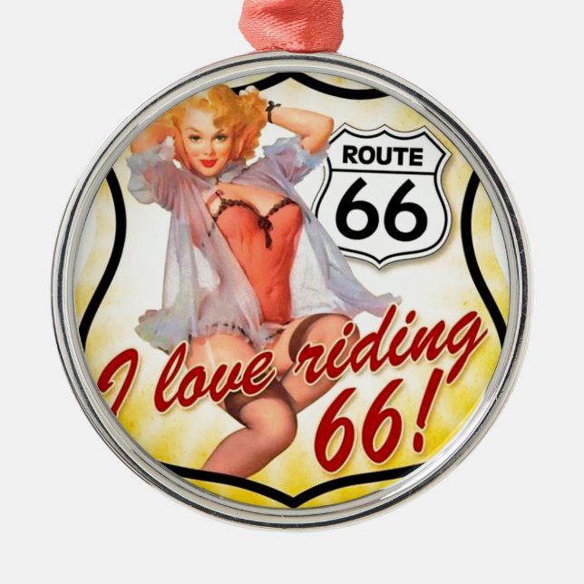 Adorno Metálico Amo el librar del Pin de la ruta 66 encima del (Frente)