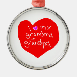 Adorno Metálico Amo la abuela y al abuelo