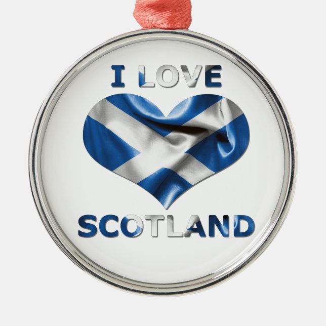 Adorno Metálico Amo la bandera del corazón de Escocia (Frente)