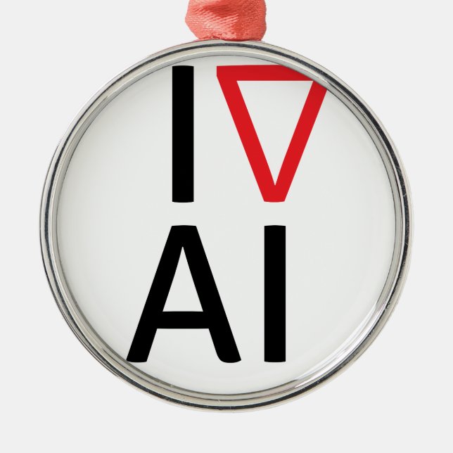 Adorno Metálico Amo la inteligencia artificial (Frente)