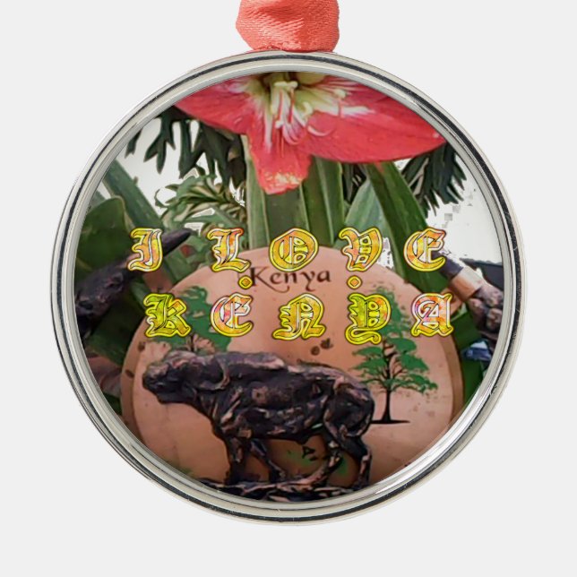 Adorno Metálico Amo los regalos de Kenia Hakuna Matata (Frente)