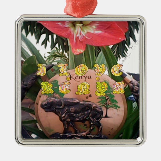 Adorno Metálico Amo los regalos de Kenia Hakuna Matata (Frente)