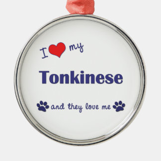 Adorno Metálico Amo mi Tonkinese (los gatos múltiples)