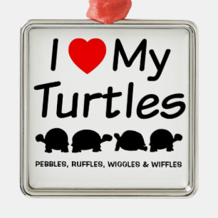 Adorno Metálico Amo Mis Cuatro Tortugas