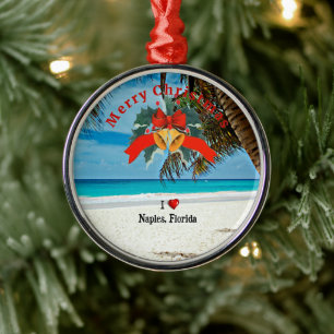 Adorno Metálico Amo Nápoles, Florida, Navidades,