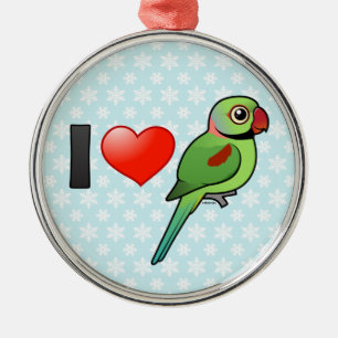 Adorno Metálico Amo Parakeets del Alexandrine