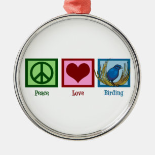 Adorno Metálico Amor Birding de la paz