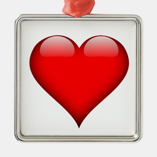 Adorno Metálico Amor del corazón rojo (Frente)