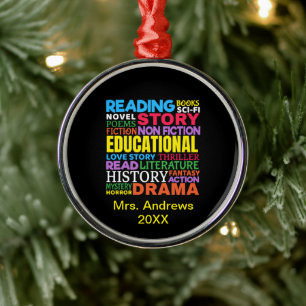 Adorno Metálico Amor por leer libros - Arte de palabras de género