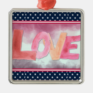 Adorno Metálico Amor:WaterColor