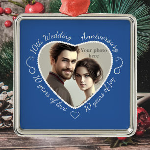 Adorno Metálico Añadir tu foto a 10 años de matrimonio