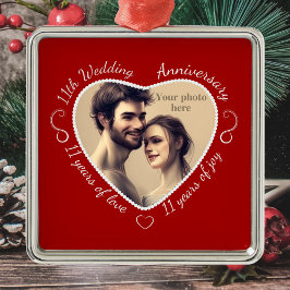 Adorno Metálico Añadir tu foto a 11 años de matrimonio