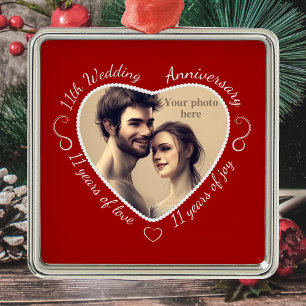 Adorno Metálico Añadir tu foto a 11 años de matrimonio