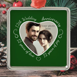 Adorno Metálico Añadir tu foto a 12 años de matrimonio