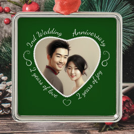 Adorno Metálico Añadir tu foto al segundo aniversario