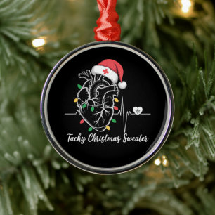 Adorno Metálico Anatomía del Corazón Navidad Enfermera Cardiaca Ta