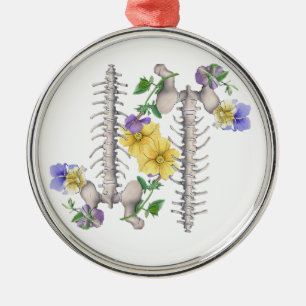 Adorno Metálico Anatomía floral - Vértebras, Hueso de la cadera