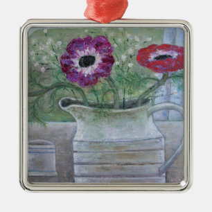 Adorno Metálico Anémonas en el jarro blanco 2013