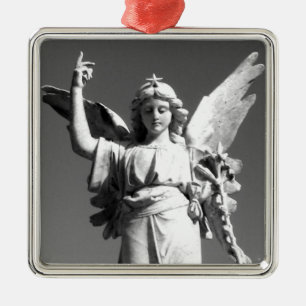 Adorno Metálico Ángel Apuntando Hacia el Cielo