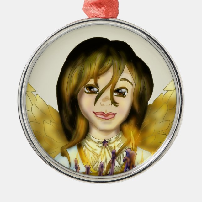 Adorno Metálico Ángel de Chanukah (Frente)