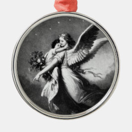 Adorno Metálico Ángel de guarda en la noche