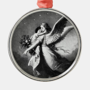 Adorno Metálico Ángel de guarda en la noche