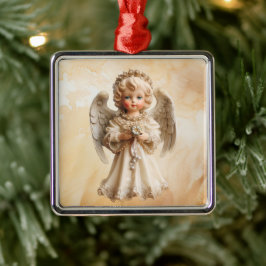 Adorno Metálico Ángel de la Navidad de la Vintage porcelana