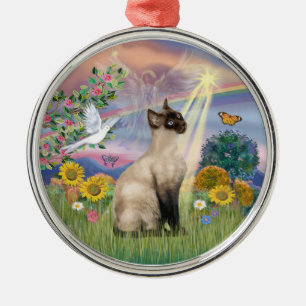 Adorno Metálico Ángel de la nube - Gato siamés