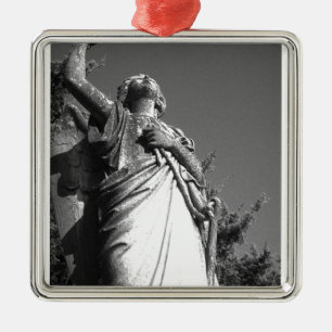 Adorno Metálico Ángel en blanco y negro