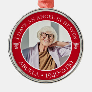 Adorno Metálico Ángel en el cielo Abuela Foto conmemorativa