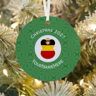 Adorno Metálico Angel Name Year, Navidades de bandera de Alemania