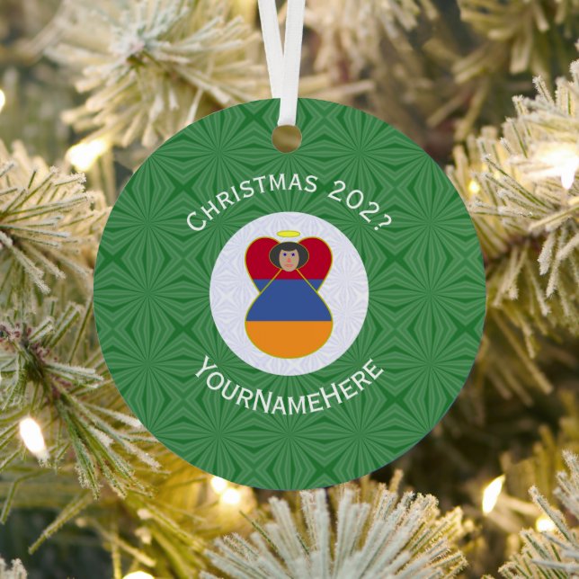 Adorno Metálico Ángel nombre de Navidades de la bandera armenia añ (in situ)