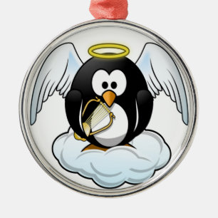 ADORNO METÁLICO ANGEL PENGUIN