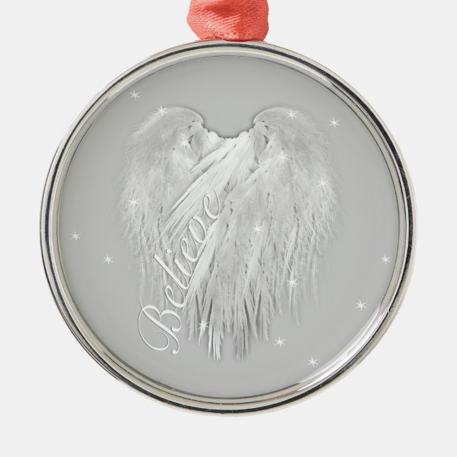 Adorno Metálico ANGEL WINGS 'Believe' Heart Starry Sparkle (Frente)
