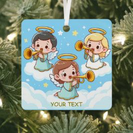 Adorno Metálico Angels de Guardian de árboles jugando trompetas