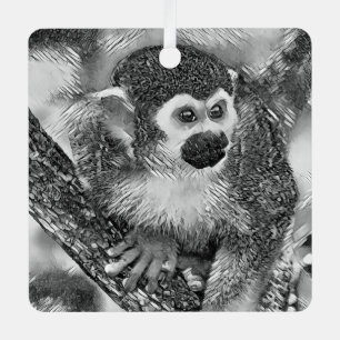 Adorno Metálico AnimalArtBW_Monkey_002