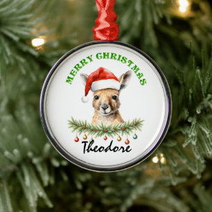 Adorno Metálico Animales australianos personalizados de Navidad Ca