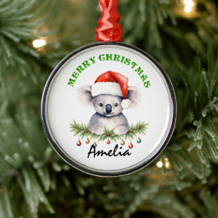 Adorno Metálico Animales australianos personalizados de Navidad Ko