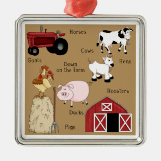 Adorno Metálico Animales del campo del navidad del país