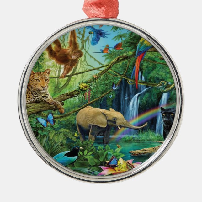 Adorno Metálico Animales que viven juntos tiran almohada (Frente)