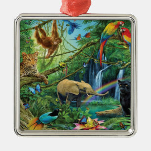 Adorno Metálico Animales que viven juntos tiran almohada