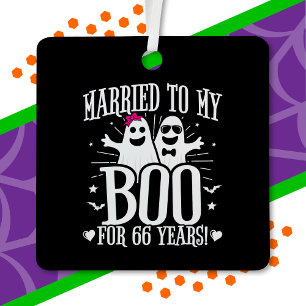 Adorno Metálico Aniversario de bodas de octubre Divertido 66º Aniv