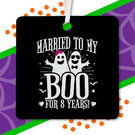 Adorno Metálico Aniversario de bodas de octubre Divertido 8º Anive