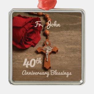 Adorno Metálico Aniversario de la ordenación del sacerdote 40.o