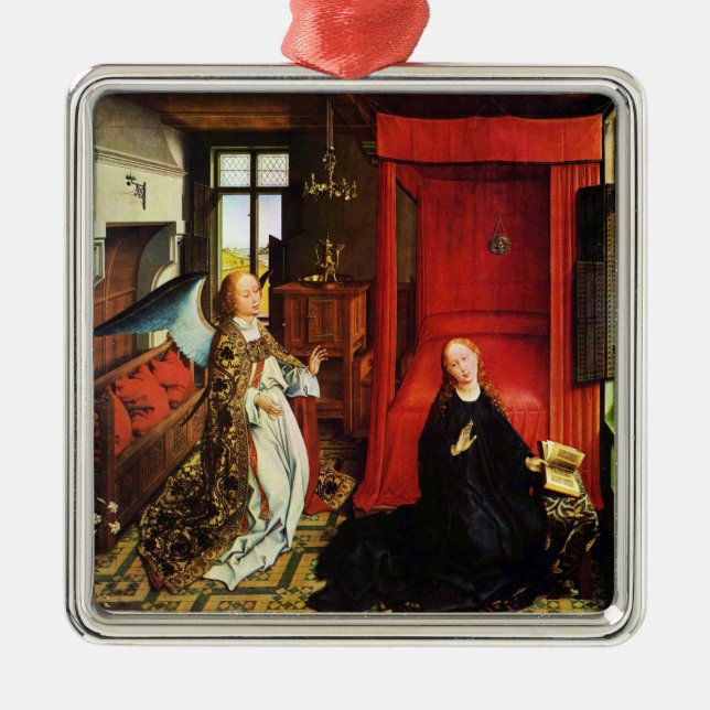 Adorno Metálico ANNUNCIACIÓN ANGEL Archangel Gabriel y Virgin (Frente)