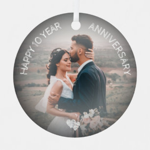Adorno Metálico AÑO EDITABLE Feliz 10 años Personalizado