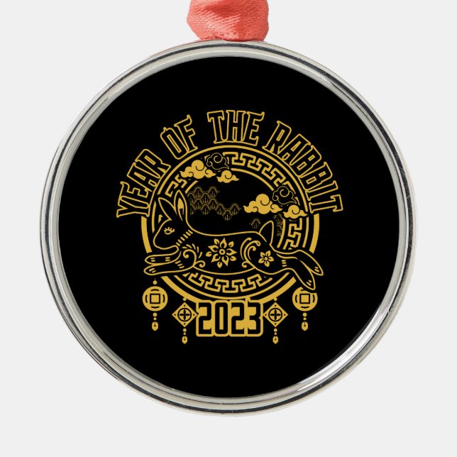 Adorno Metálico Año Nuevo Chino del Conejo 2023 (Frente)