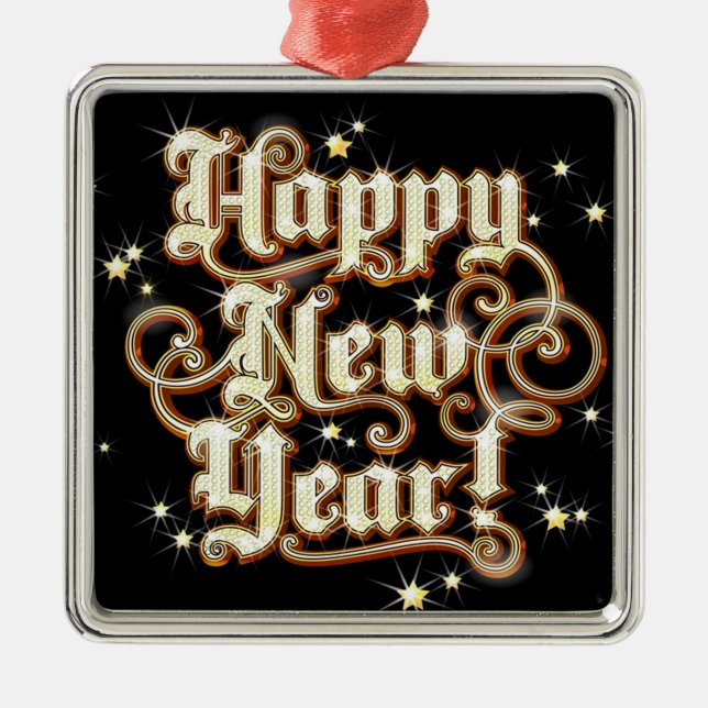 Adorno Metálico Año Nuevo Glitzy (Frente)